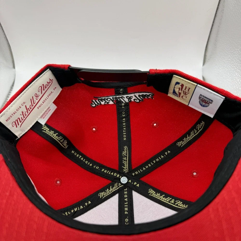 Mitchell & Ness New Jersey Nets Snapback Hat Red Black NBA Original‎ Fit Cap